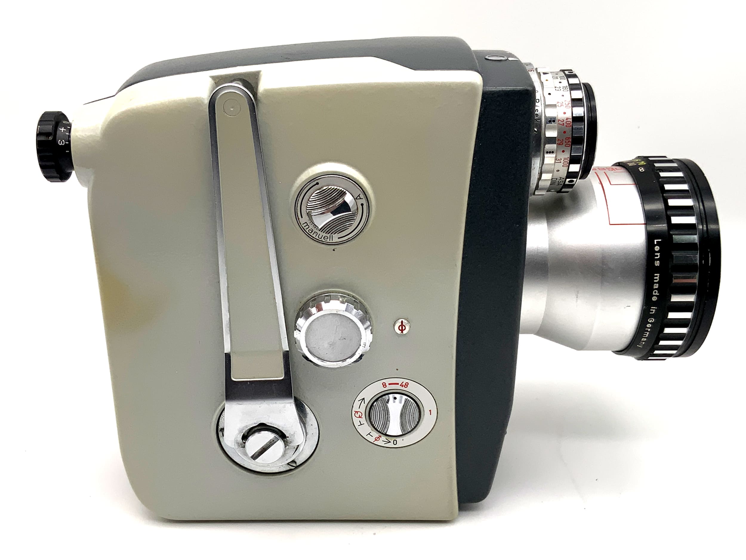 Agfa Movex reflex Filmkamera mit Variogon 1:1.8/7.5-37.5 mit Griff Doppel 8mm