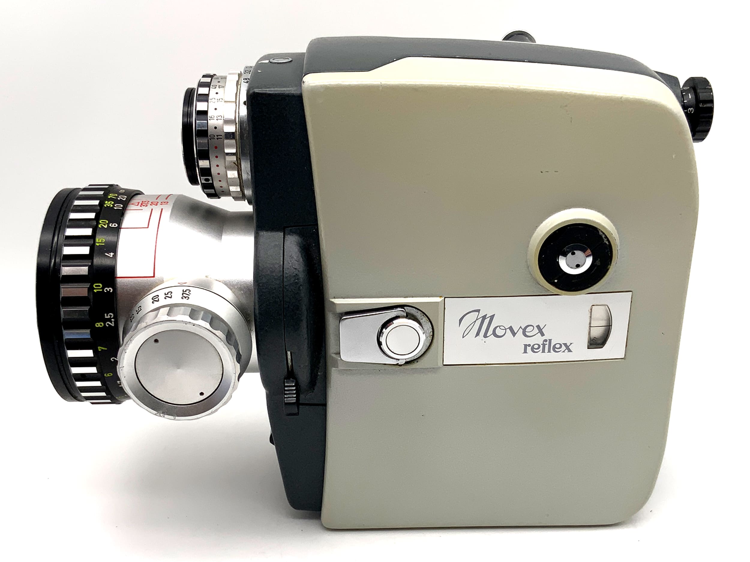 Agfa Movex reflex Filmkamera mit Variogon 1:1.8/7.5-37.5 mit Griff Doppel 8mm