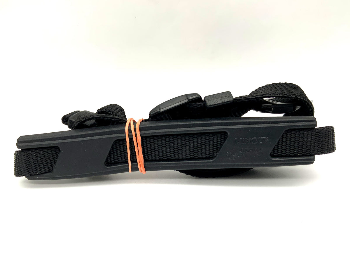 Minolta approx. 11mm wide strap, black, neck shoulder strap, camera strap.