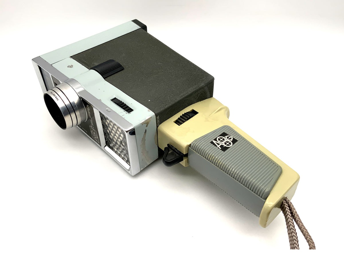 Meopta A8G1 Supra film camera with Mirar 2.8/12.5 16mm lens and grip for narrow-gauge film