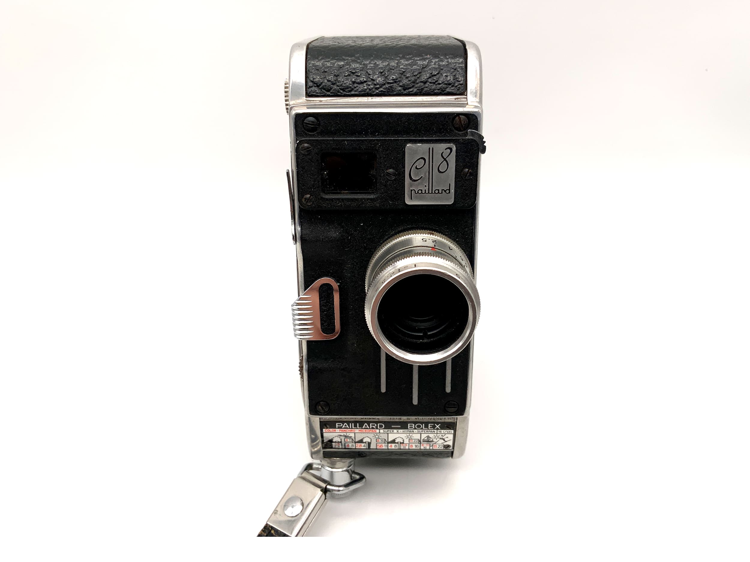 Bolex Paillard E8 film camera with Lytar 1:2.5 f=12.5mm double 8mm film