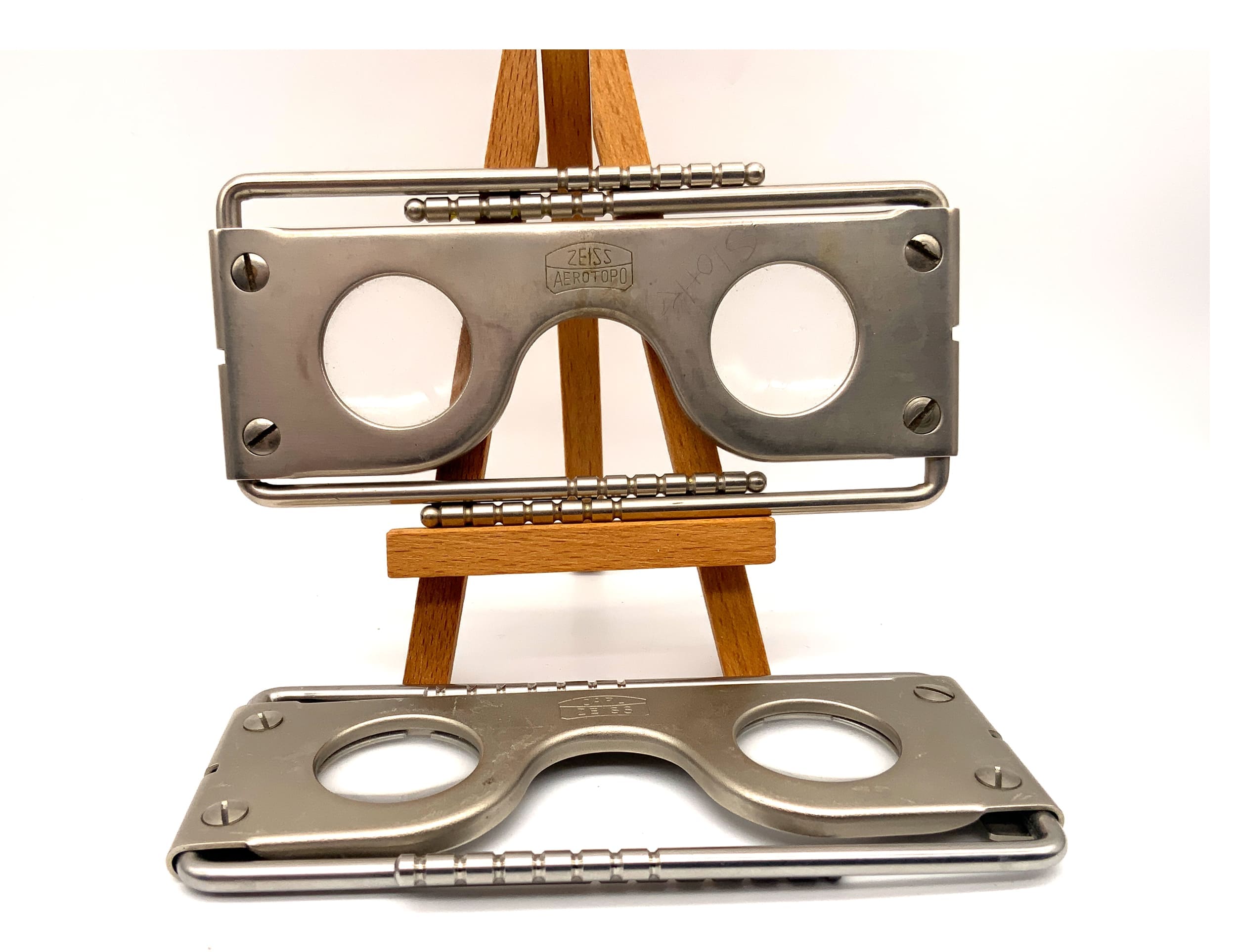 Carl Zeiss Luftbildauswerter Aerotopo Linsenstereoskop Silber