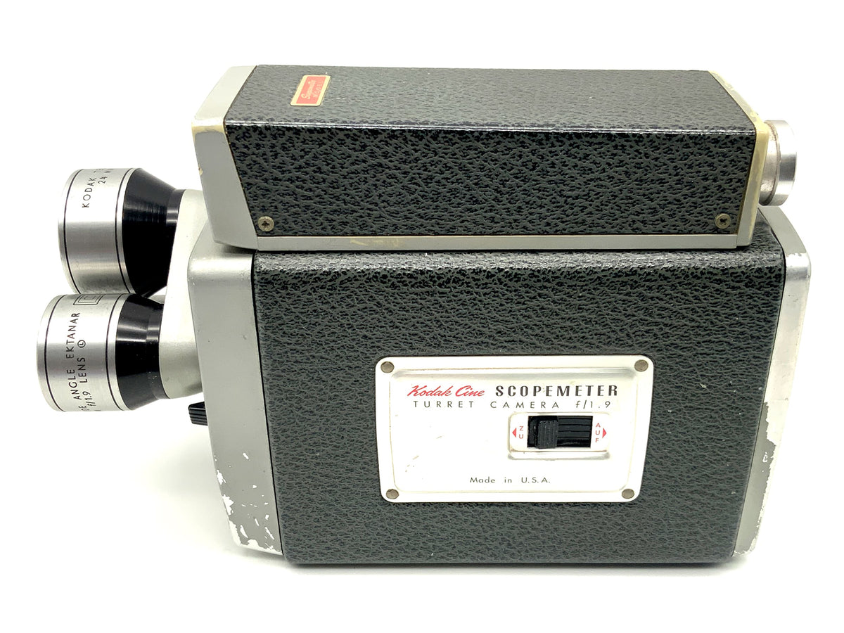 Kodak Scopemeter film camera with Ektanar f/1.9 telephoto lens, wide angle dual 8mm