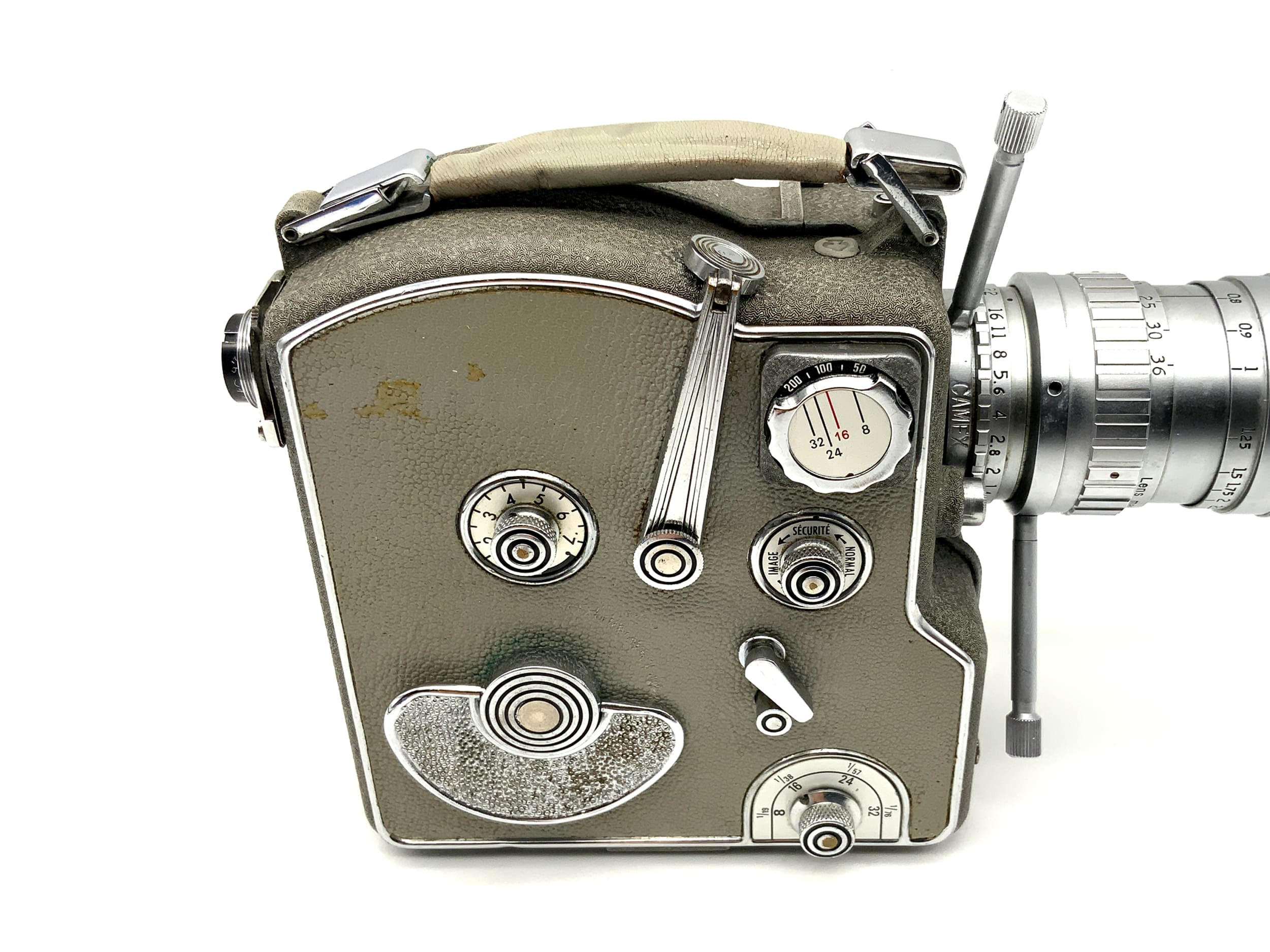 Camex 8 Cellule Reflex Filmkamera Angenieux Type K3 1:1.4 F:9-36mm Doppel 8mm