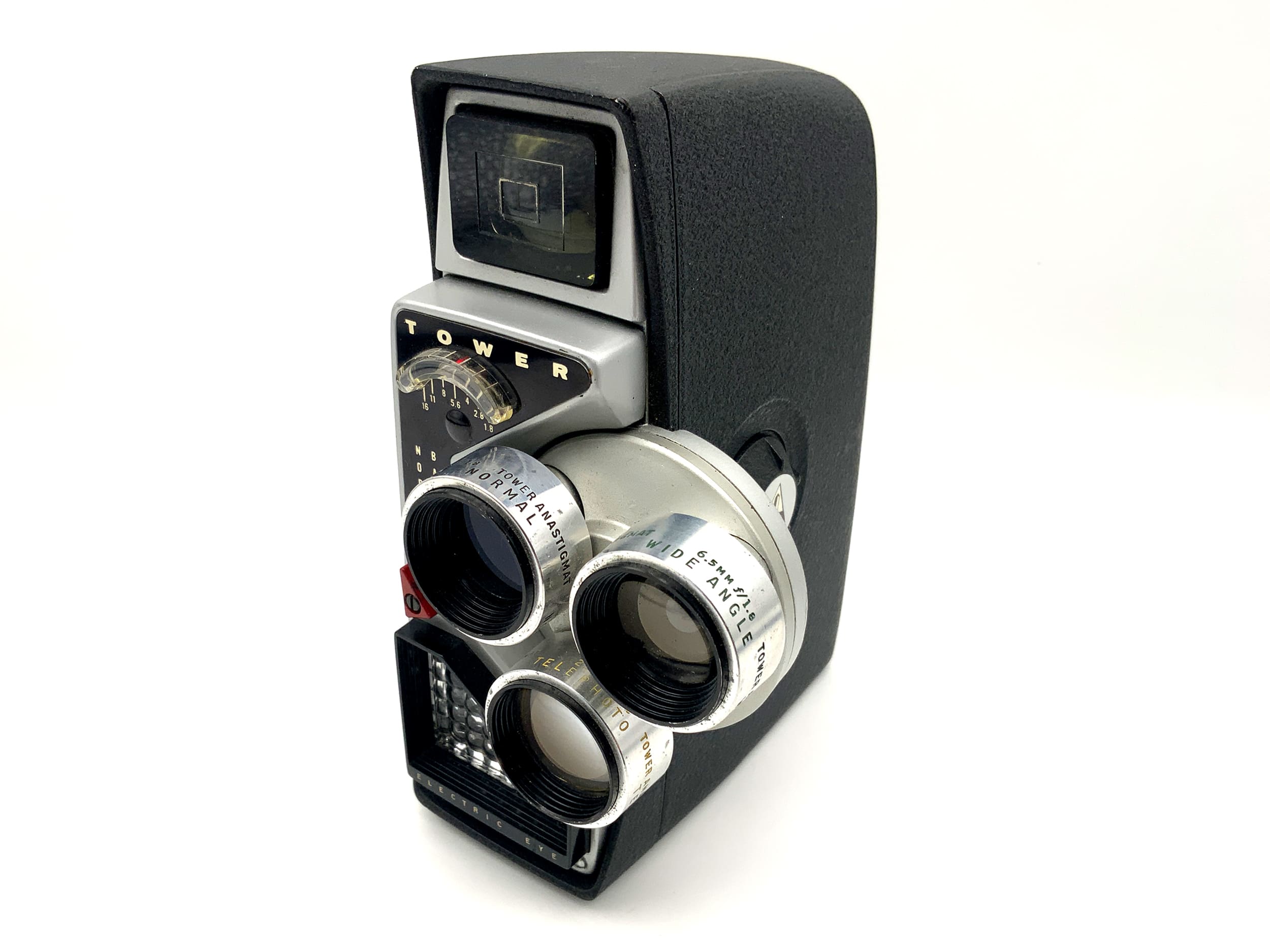 Tower Normal Backlight Filmkamera mit 3x Anastigmat 6.5mm, 10mm, 25mm Doppel 8mm