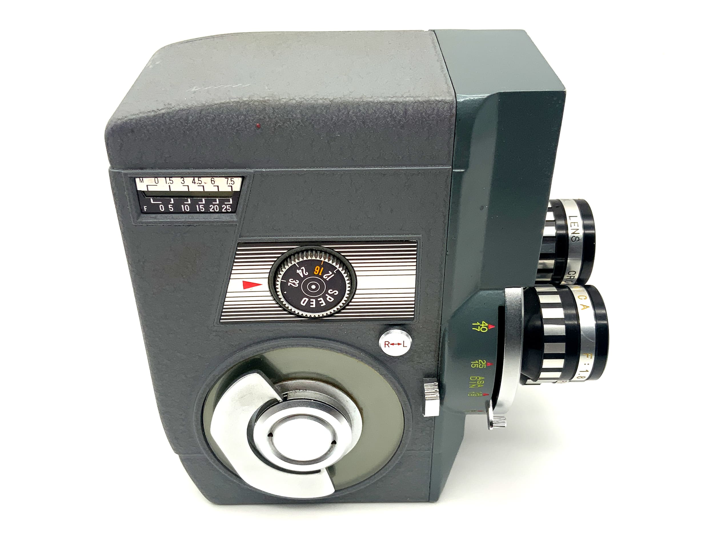 Crown Cronica 8 ET Filmkamera mit 3x Cronica Lens mit Griff Doppel 8mm